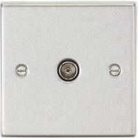 KNIGHTSBRIDGE BRUSHED CHROME SQUARE EDGE Switches & Sockets ALL Inserts + USB