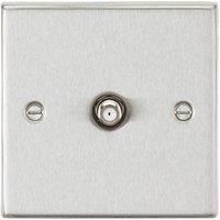 SAT TV Outlet - Square Edge Brushed Chrome