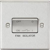 Knightsbridge CS11BC 10AX 3 Pole Fan Isolator Switch - Square Edge Brushed Chrome, 10.5 mm*89.0 mm*89.0 mm