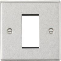 1G Modular Faceplate - Square Edge Brushed Chrome