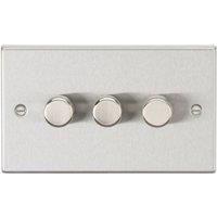 Knightsbridge CS2183BC 3G 2 way 10-200W (5-150W LED) trailing edge dimmer - Square Edge Brushed Chrome, 149.3 mm*89.0 mm*10.5 mm