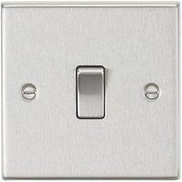 KnightsBridge 20A 1G DP Switch - Square Edge Brushed Chrome