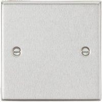 Knightsbridge 1G Blanking Plate - Square Edge Brushed Chrome