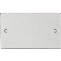 2G Blanking Plate - Square Edge Brushed Chrome