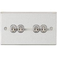 KnightsBridge 10AX 4G 2-Way Toggle Switch - Square Edge Brushed Chrome Finish