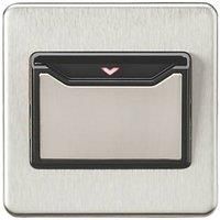 Knightsbridge Screwless 32A 1G Key Card Switch - Brushed Chrome