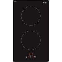 CDA HN3621FR Domino Glass 30Cm Induction Hob 2 Zone Front Control Stainless Steel