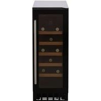 CDA FWC304BL 20 Bottle Freestanding Under Counter Wine Cooler Single Zone 30cm Wide 82cm Tall - Black