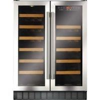 CDA FWC624SS 40 Bottle Freestanding Under Counter Wine Cooler Dual Zone 60cm Wide 82cm Tall  Stainless Steel