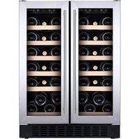 CDA 40 Bottle Freestanding Under Counter Wine Cooler Dual Zone 60cm Wide 82cm Tall - Stainless Steel