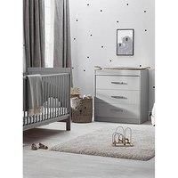 Silver Cross | Convertible Cot & Dresser Changing Table | Cot to Toddler Bed |Cot L144.5cm x W75cm x H102cm | Newborn to 4 years old | Devon Grey
