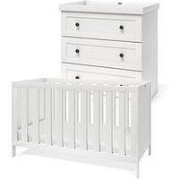 Silver Cross Bromley Convertible Cot & Dresser White - Cot to Toddler Bed - Newborn to 4 years old