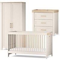 Silver Cross Seville Convertible Cot, Dresser & Wardrobe - Cot to Toddler Bed - Nursery Furniture Set - Kids Wardrobe & Dresser