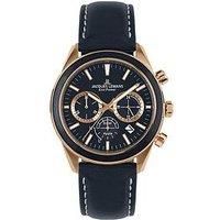 Jacques Lemans Power Solar Chronograph Strap Rose Gold Plated Mens Watch