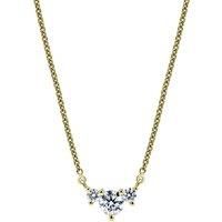Created Brilliance Women's Isla Yellow Gold Lab Grown Diamond Three Stone Necklace | Size: 18 inches