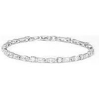 The Love Collection Sterling Silver Mixed Cut Cubic Zirconia Bracelet