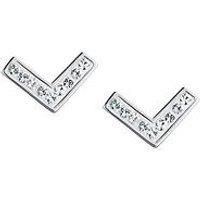 The Love Silver Collection Sterling Silver Crystal Chevron Stud Earrings