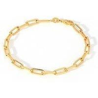The Love Silver Collection Gold Plated Sterling Silver Paperclip Link Bracelet
