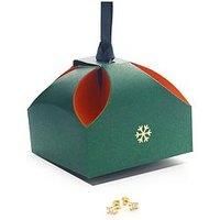 The Love Silver Collection Christmas Bauble Gift 18Ct Gold Plated Sterling Silver Cubic Zirconia Baguette Studs