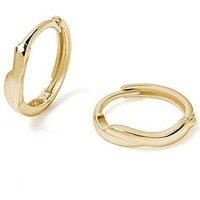 The Love Collection 9Ct Gold Wave Huggie Hoop Earrings
