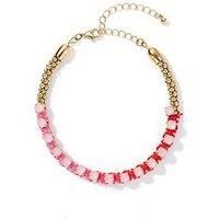The Love Collection Gold Tone Hot Pink Boho Bracelet