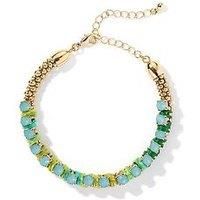 The Love Collection Gold Tone Green Boho Bracelet