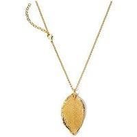 The Love Collection 24K Gold Dipped Rose Leaf Pendant Necklace
