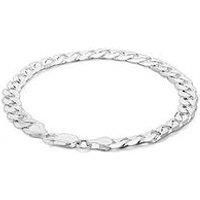 The Love Silver Collection Sterling Silver Curb Chain (7Mm) Bracelet 8 Inch