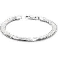 The Love Collection Sterling Silver Snake Chain (6Mm) Bracelet 7 Inch