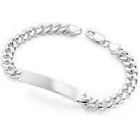The Love Collection Sterling Silver Curb Chain Cuban (8Mm) Id Bracelet 8.5 Inch