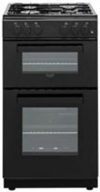 Bush BGC50DB 50cm Double Oven Gas Cooker - Black