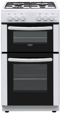 Bush CTFS50TWNGCW 50cm Twin Cavity Gas Cooker - White