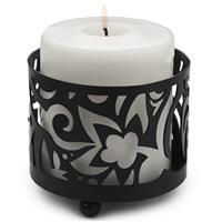 JJ PRIME - Floral Candle Holder for Room Decor | Silhouette Black
