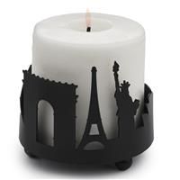 JJ PRIME - Skyline Candle Holder for Room Decor | Silhouette Black