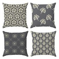 JJ PRIME - Grey Cushion Covers | Floral Cushion Covers 45x45 4 18x18