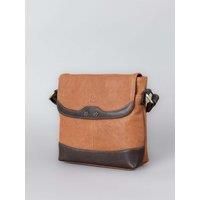 Leather Hartsop Flapover Cross Body Bag in Brown
