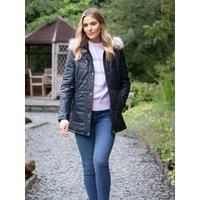 'Fairfield' Hooded Padded Leather Coat