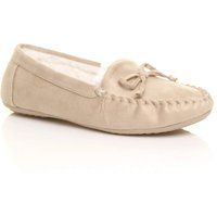 WOMENS LADIES WARM FUR LINED COLLAR TIE UP BOAT SHOES MOCCASINS SLIPPERS SIZE