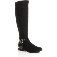 WOMENS LADIES LOW MID HEEL GUSSET STRETCH CHELSEA ZIP CALF RIDING BOOTS SIZE