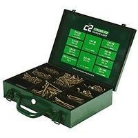 TIMCO C2SC Classic C2 Screws Case, Green, Mixed Sizes, Set of 1800 Pieces