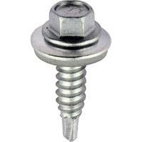 TIMCO Hex Stitching Screw - 6.3 x 25 and Washer M16 - Silver Ruspert - Bag of 120