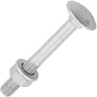 TIMCO M6 X 50MM Carriage Bolts Exterior Silver Coated - (Pack of 10) - Complete with Nuts & WASHERS - 0650CBI