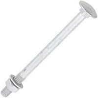 TIMCO M8 X 110MM Carriage Bolts Exterior Silver Coated - (Pack of 10) - Complete with Nuts & WASHERS - 08110CBI