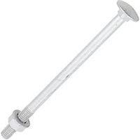 TIMCO M8 X 130MM Carriage Bolts Exterior Silver Coated - (Pack of 10) - Complete with Nuts & WASHERS - 08130CBI