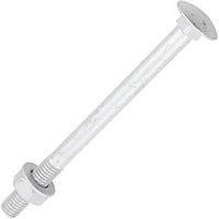 TIMCO M10 X 130MM Carriage Bolts Exterior Silver Coated - (Pack of 10) - Complete with Nuts & WASHERS - 10130CBI