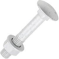 TIMCO M12 X 75MM Carriage Bolts Exterior Silver Coated - (Pack of 10) - Complete with Nuts & WASHERS - 1275CBI
