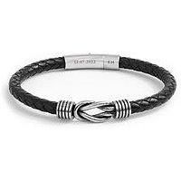 Treat Republic Personalised Mens Infinity Knot Leather Bracelet