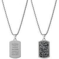 Treat Republic Personalised Men'S Snowflake Obsidian Dog Tag Necklace