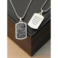 Treat Republic Personalised Men'S Snowflake Obsidian Dog Tag Necklace