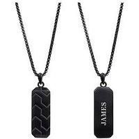 Treat Republic Personalised Black Steel Men'S Dog Tag Necklace